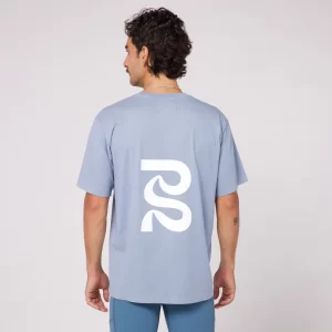 Bandit | Current Tee, Unisex – Smokey Blue with White
